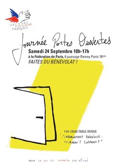 affiche 2011 de la Fédération de Paris du Secours populaire pour la Journée Portes Ouvertes