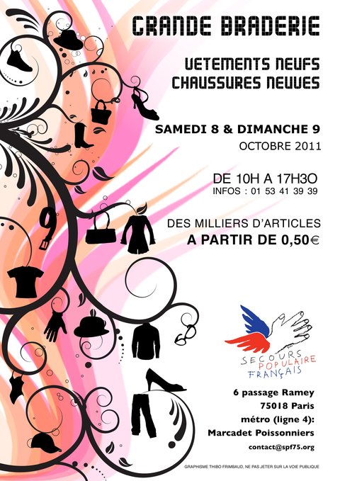 Affiche de la Fédération de Paris du SPF pour la braderie d'octobre 2011