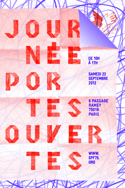 Affiche du Secours populaire pour la journée portes ouverte 2012 de la Fédération de Paris