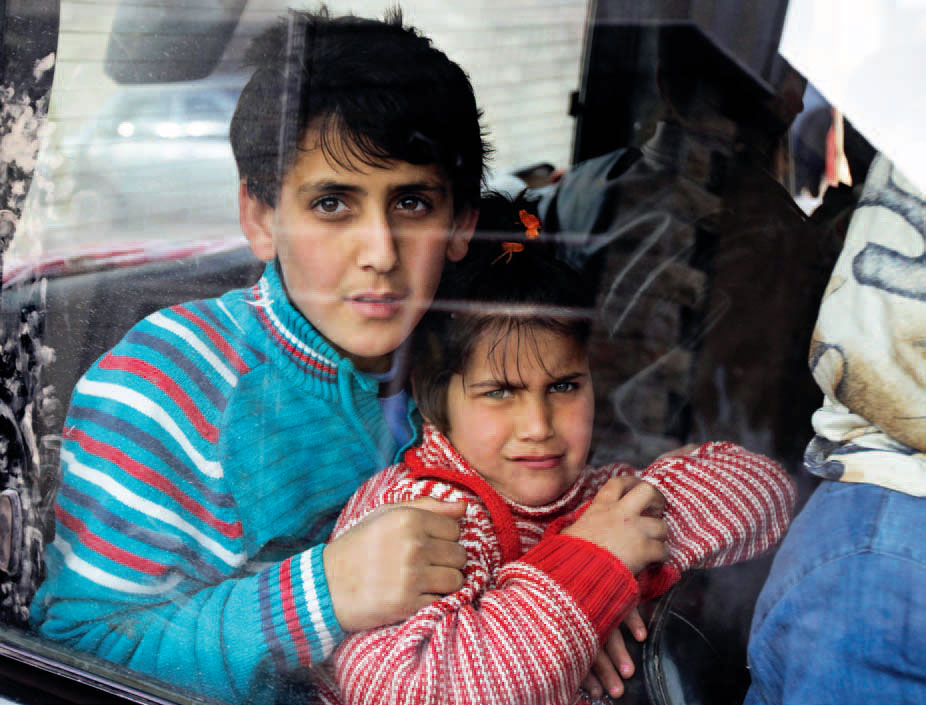 Une famille Syrienne qui arrive au Liban pour fuir la volence de leur pays