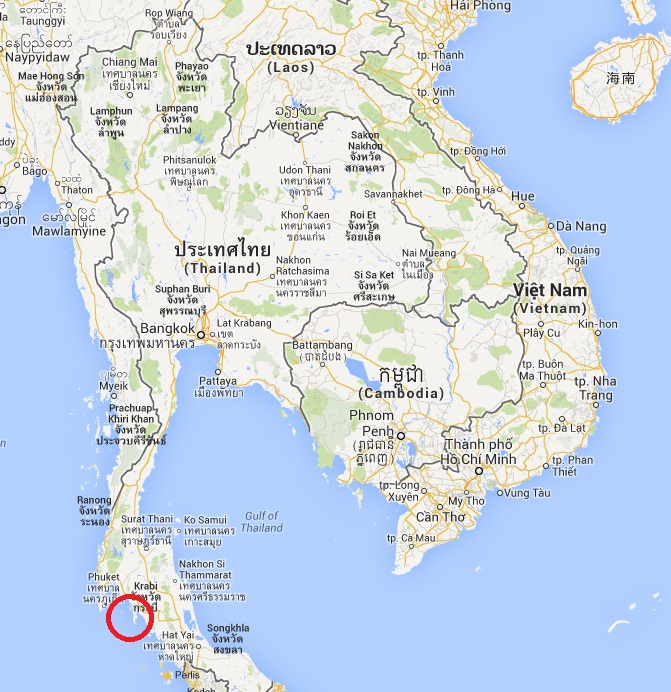 Carte de Thaïlande avec situation géographique des projets du SPF