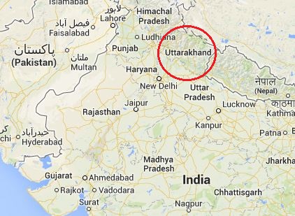 Carte de l'Uttarakhand - Inde