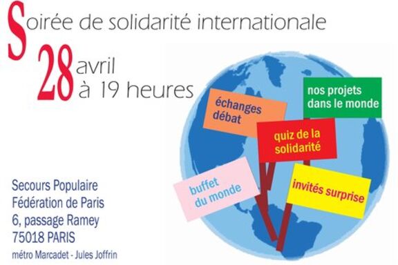 affiche de la Fédération de Paris du SPF pour la soirée de solidarité internationale 2011