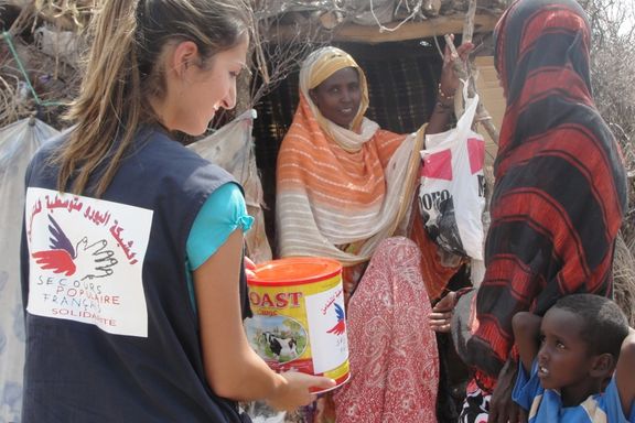 Distribution alimentaire du Secours populaire, le 16 août à Djibouti