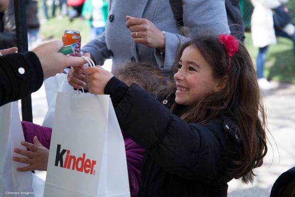 Après la chasse, un goûter au chocolat attend les enfants !