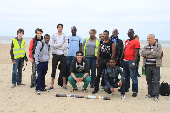 Le groupe sur la plage