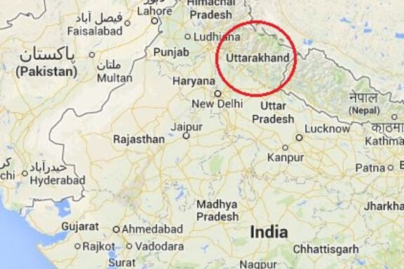 Carte de l'Uttarakhand - Inde