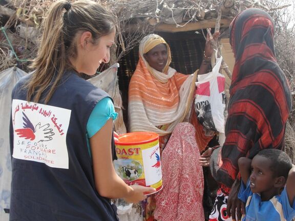 Distribution alimentaire du Secours populaire, le 16 août à Djibouti