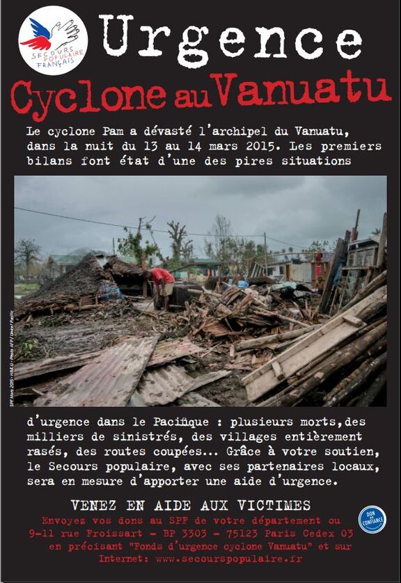 Aide aux victimes du Vanuatu-cyclone Pam