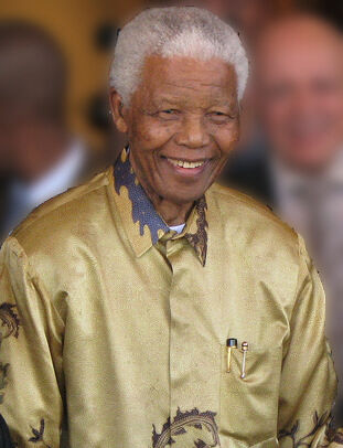 Nelson Mandela à Johannesburg le 13 mai 2008.